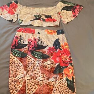 Floral Print Off-Shoulder Dress